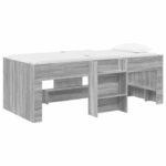vidaXL Rám postele pre deti na vysokej posteli 2 pcs Sivý Sonoma – Obrázok 2
