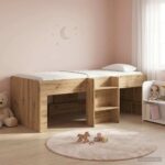 vidaXL Rám postele pre deti na vysokej posteli 2 pcs Dub artisan – Obrázok 3