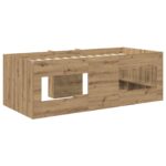 vidaXL Rám postele pre deti na vysokej posteli 2 pcs Dub artisan – Obrázok 6