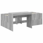 vidaXL Detská vysoká posteľ s pultom Sivý Sonoma 90 x 200 cm – Obrázok 3