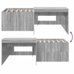 vidaXL Detská vysoká posteľ s pultom Sivý Sonoma 90 x 200 cm – Obrázok 8