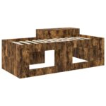 vidaXL Detská vysoká posteľ s pultom Dymový dub 98.5 x 200 cm – Obrázok 5