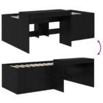 vidaXL Detská vysoká posteľ s pultom Čierna 75 x 190 cm – Obrázok 8