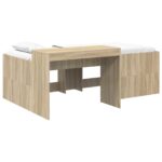 vidaXL Detská vysoká posteľ s pultom Dub sonoma 75 x 190 cm – Obrázok 2