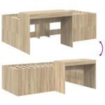 vidaXL Detská vysoká posteľ s pultom Dub sonoma 75 x 190 cm – Obrázok 8