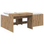 vidaXL Detská vysoká posteľ s pultom Dub artisan 75 x 190 cm – Obrázok 2