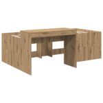 vidaXL Detská vysoká posteľ s pultom Dub artisan 75 x 190 cm – Obrázok 3