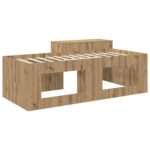 vidaXL Detská vysoká posteľ s pultom Dub artisan 75 x 190 cm – Obrázok 5