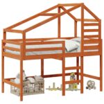 vidaXL Rám podkrovnej postele Vosková Hnedá 90 x 190 cm – Obrázok 2