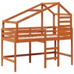 vidaXL Rám podkrovnej postele Vosková Hnedá 90 x 190 cm – Obrázok 5