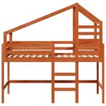 vidaXL Rám podkrovnej postele Vosková Hnedá 90 x 190 cm – Obrázok 6