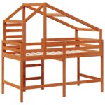 vidaXL Rám podkrovnej postele Vosková Hnedá 90 x 190 cm – Obrázok 8