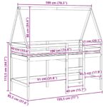 vidaXL Rám podkrovnej postele Vosková Hnedá 90 x 190 cm – Obrázok 12