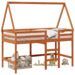 vidaXL Rám podkrovnej postele Vosková Hnedá 90 x 190 cm – Obrázok 2