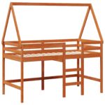 vidaXL Rám podkrovnej postele Vosková Hnedá 90 x 190 cm – Obrázok 5