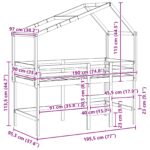 vidaXL Rám podkrovnej postele Vosková Hnedá 90 x 190 cm – Obrázok 12