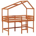 vidaXL Rám podkrovnej postele Vosková Hnedá 90 x 190 cm – Obrázok 5