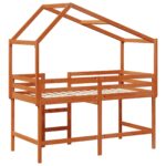 vidaXL Rám podkrovnej postele Vosková Hnedá 90 x 190 cm – Obrázok 8