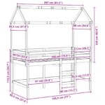 vidaXL Rám podkrovnej postele Vosková Hnedá 90 x 190 cm – Obrázok 12