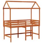 vidaXL Rám podkrovnej postele Vosková Hnedá 90 x 190 cm – Obrázok 5