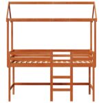 vidaXL Rám podkrovnej postele Vosková Hnedá 90 x 190 cm – Obrázok 6