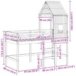 vidaXL Rám podkrovnej postele Vosková Hnedá 90 x 190 cm – Obrázok 12