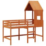 vidaXL Rám podkrovnej postele Vosková Hnedá 90 x 190 cm – Obrázok 5