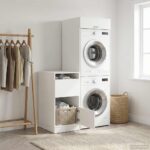 vidaXL Súprava na pranie s úložiskom 2 pcs Biely Konštruované drevo