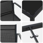 vidaXL Záhradný nábytok 5 pcs Čierna a antracit 140 x 70 x 73 cm – Obrázok 7