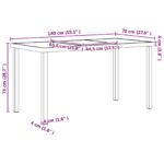 vidaXL Záhradný nábytok 5 pcs Čierna a antracit 140 x 70 x 73 cm – Obrázok 8