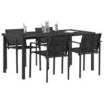 vidaXL Záhradný nábytok 5 pcs Čierna a antracit 160 x 80 x 73 cm – Obrázok 3