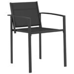 vidaXL Záhradný nábytok 5 pcs Čierna a antracit 160 x 80 x 73 cm – Obrázok 4
