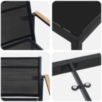 vidaXL Záhradný nábytok 3 pcs Čierna a antracit 80 x 80 x 73 cm – Obrázok 8