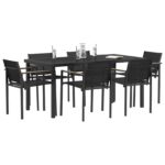 vidaXL Záhradný nábytok 7 pcs Čierna a antracit 160 x 80 x 73 cm – Obrázok 3