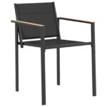 vidaXL Záhradný nábytok 7 pcs Čierna a antracit 160 x 80 x 73 cm – Obrázok 4