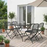 vidaXL Záhradný nábytok 5 pcs Antracit Železo a oceľ