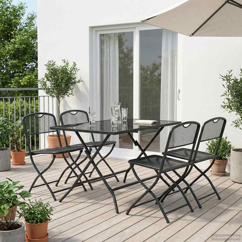 3422893_1.jpg vidaXL Záhradný nábytok 5 pcs Antracit Železo a oceľ – Obrázok 1