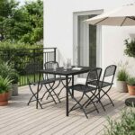 vidaXL Záhradný nábytok 5 pcs Antracitová Železo a oceľ