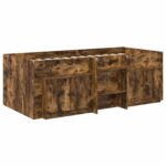 vidaXL Loftová posteľ s kabinetom 3 pcs Dymový dub Kompozitné drevo – Obrázok 3