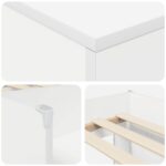vidaXL Rám podkrovnej postele s kabinetom 3 pcs Biela Kompozitné drevo – Obrázok 6