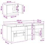 vidaXL Loftová posteľ s kabinetom 3 ks Dub sonoma Kompozitné drevo – Obrázok 7