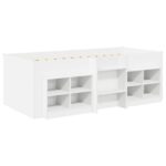 vidaXL Loftová posteľ s kabinetom 3 pcs Biela Kompozitné drevo – Obrázok 3