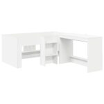 vidaXL Detská vysoká posteľ s pultom Biela 80 x 160 cm – Obrázok 3