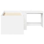 vidaXL Detská vysoká posteľ s pultom Biela 80 x 160 cm – Obrázok 4
