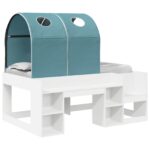 vidaXL Posteľ s Tunelom 4 pcs Biela a svetlomodrá Kompozitné drevo – Obrázok 2