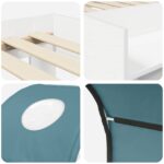 vidaXL Posteľ s Tunelom 4 pcs Biela a svetlomodrá Kompozitné drevo – Obrázok 9