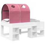 vidaXL Posteľ s Tunelom 4 pcs Biela a ružová Kompozitné drevo – Obrázok 2