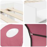 vidaXL Posteľ s Tunelom 4 pcs Biela a ružová Kompozitné drevo – Obrázok 9