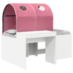 vidaXL Posteľ s Tunelom 4 pcs Artisian dub a ružová Kompozitné drevo – Obrázok 2