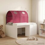 vidaXL Posteľ s Tunelom 4 pcs Artisian dub a červená Kompozitné drevo